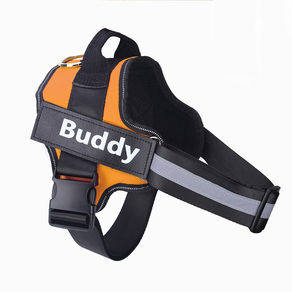 Personalized Dog Harness NO PULL Reflective Breathable Adjustable Pet Harness Vest For Small Large Dog Custom Patch Pet Supplies-11
