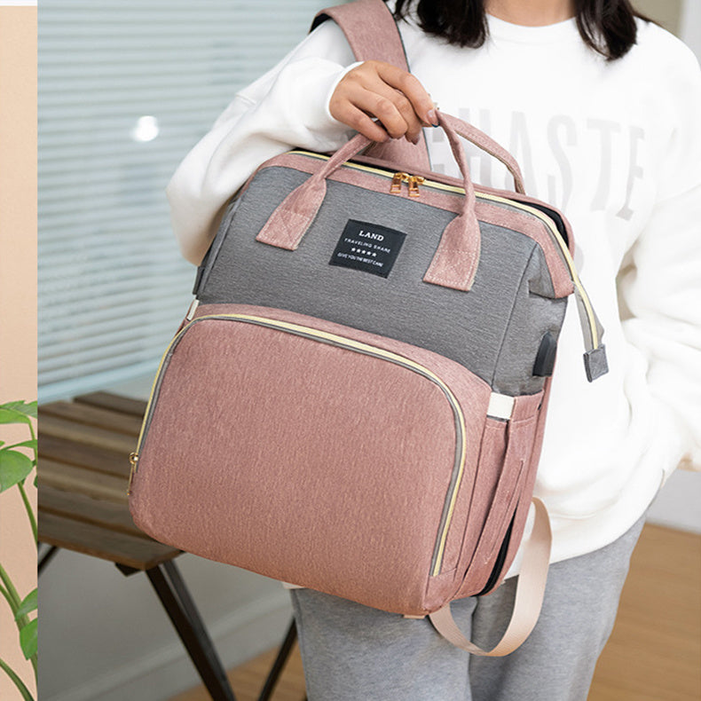 New Mummy Baby Crib Backpack Large Capacity Out Milk Insulated Bag Women-6